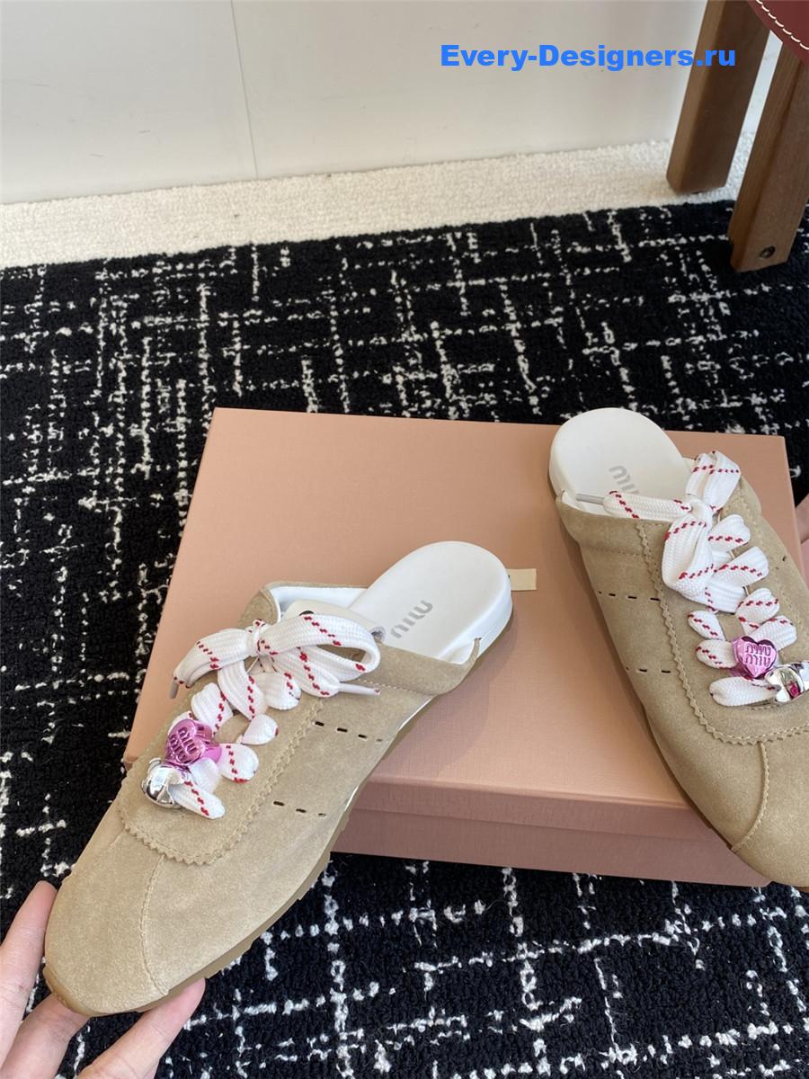 Miu Miu Brown Suede Mules