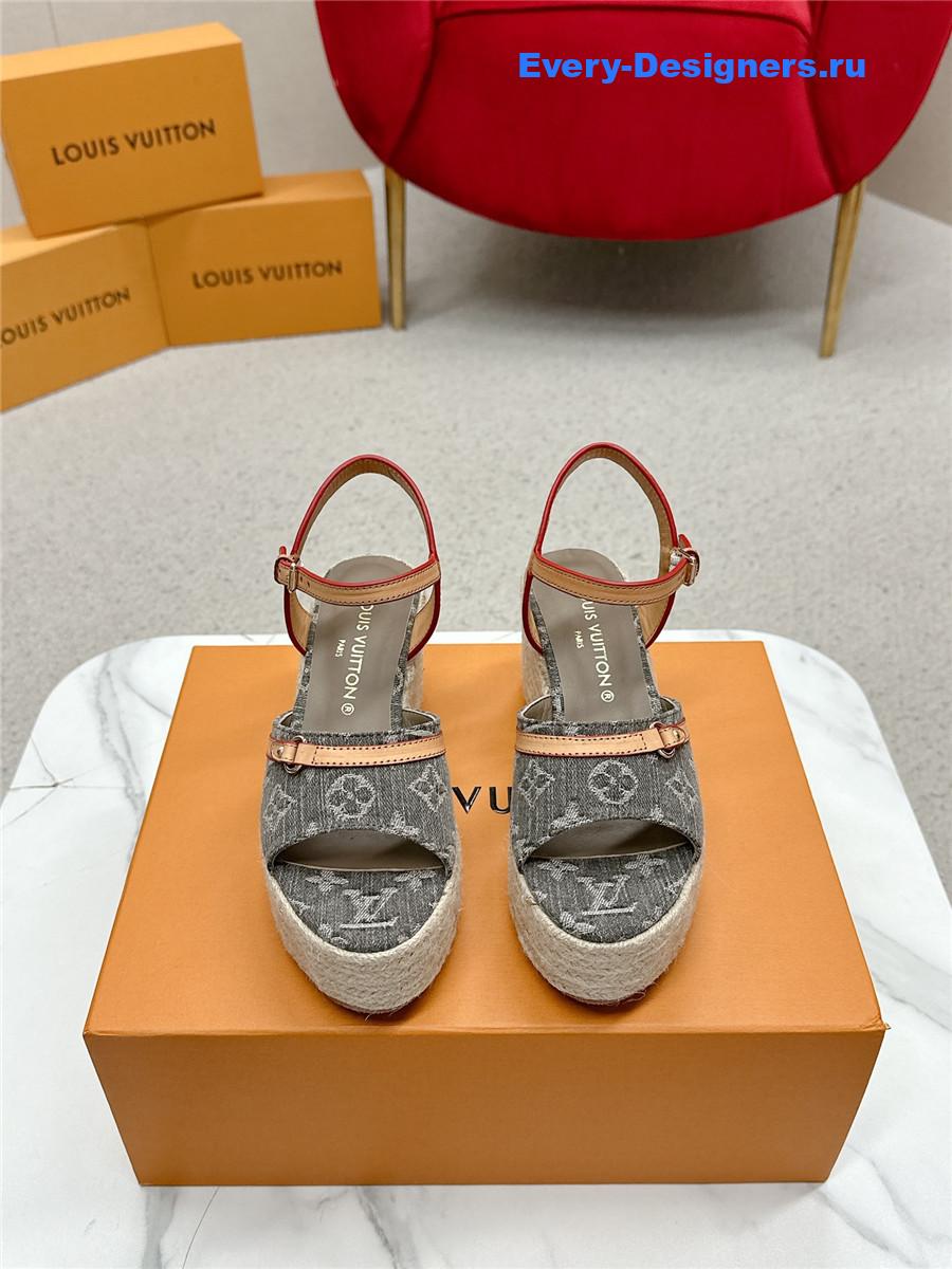 l0vis Vvtt0n helios gray denim wedge sandal