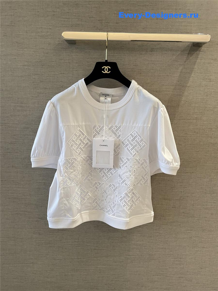 Ch**el white embroidered top