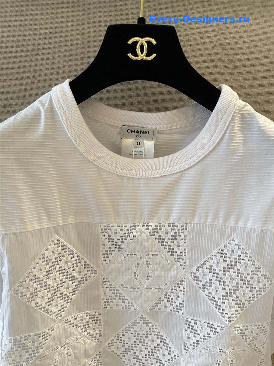 Ch**el white embroidered top