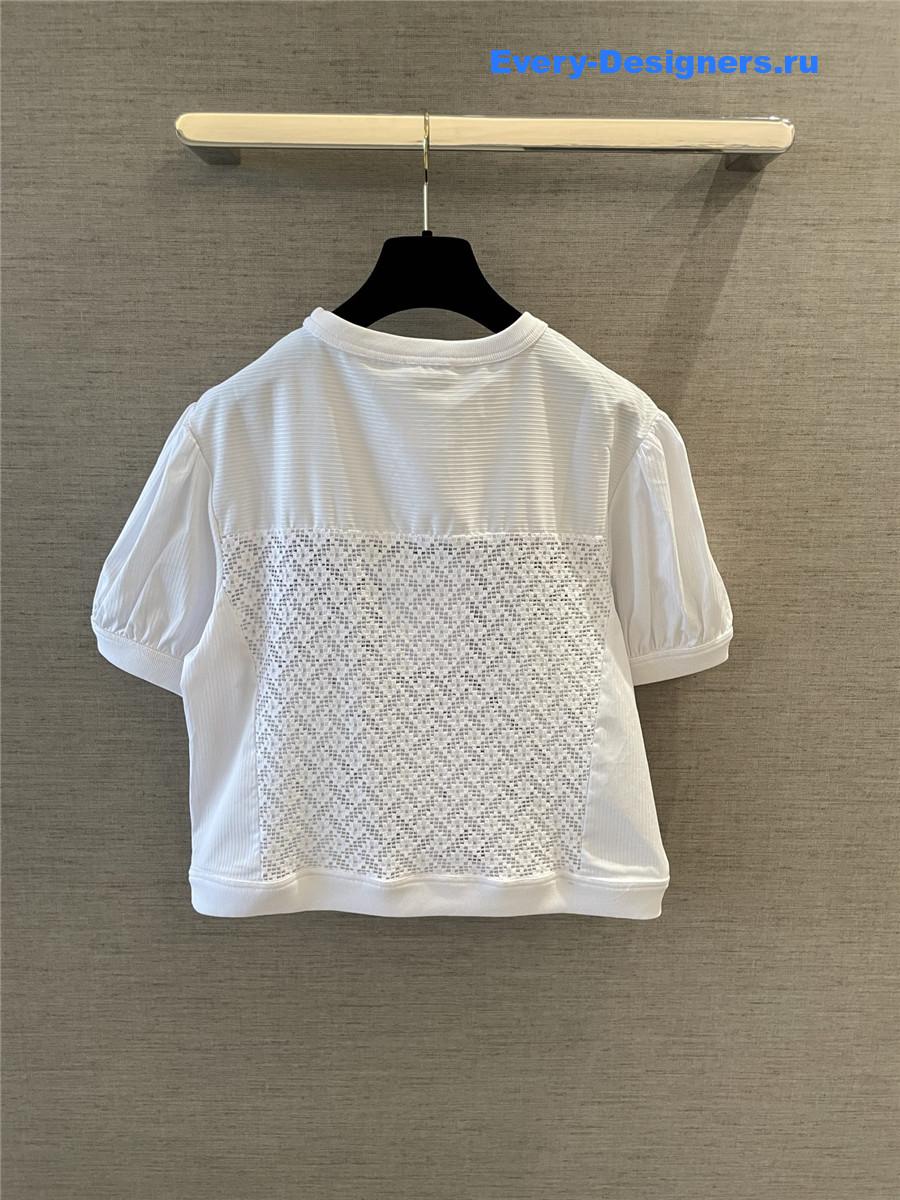 Ch**el white embroidered top