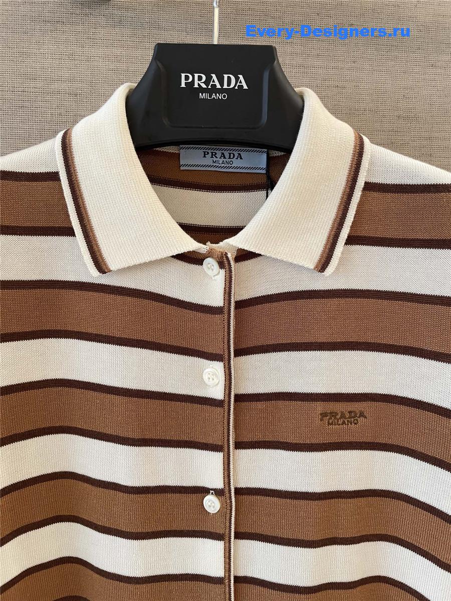 Pra*a brown knitted polo top