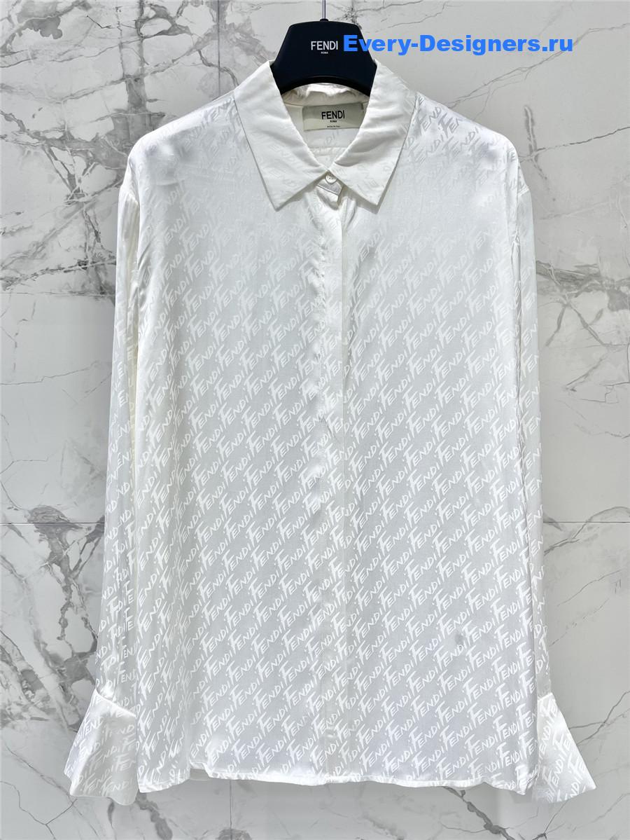 F**di logo print silk shirt set