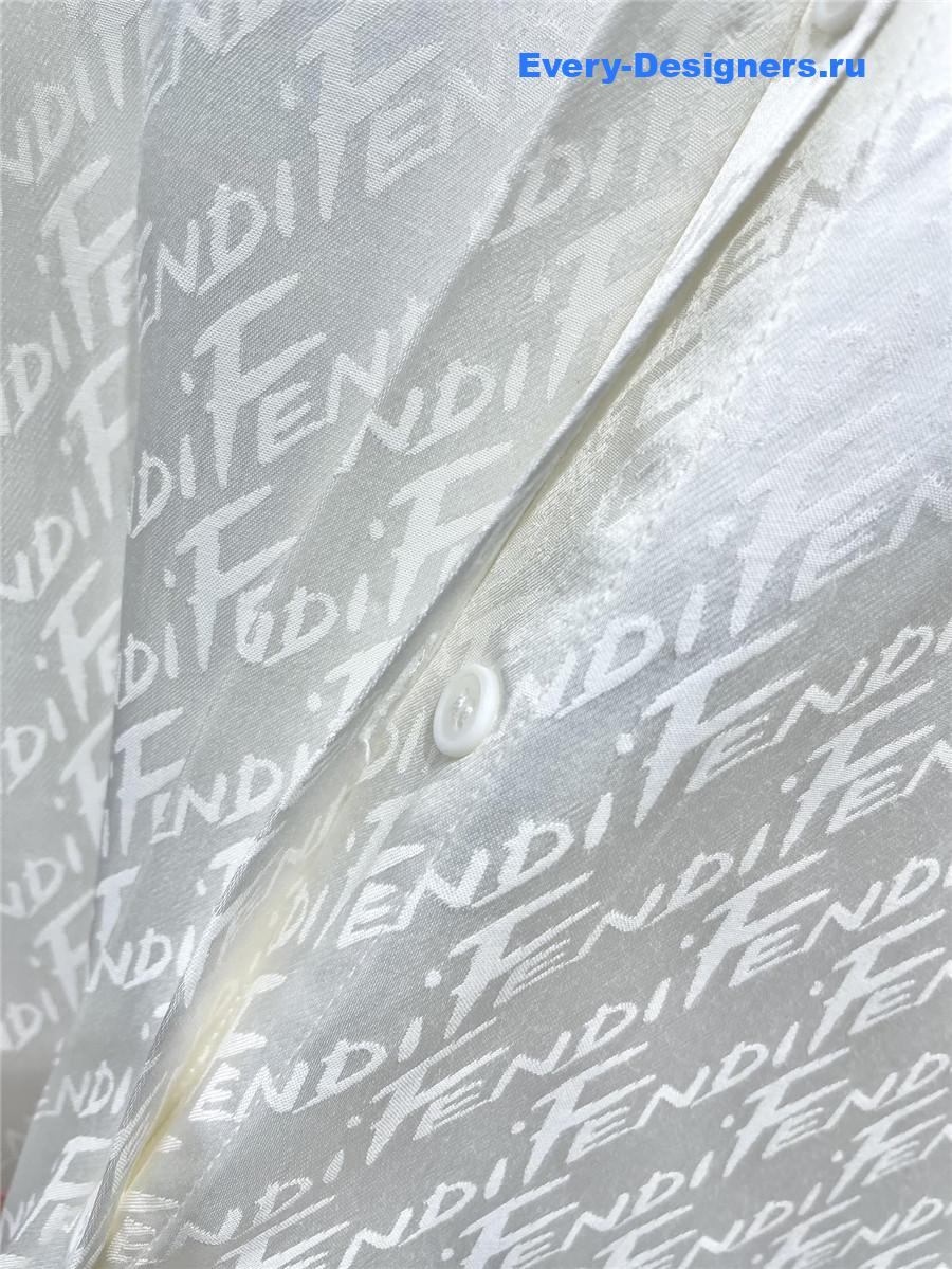 F**di logo print silk shirt set