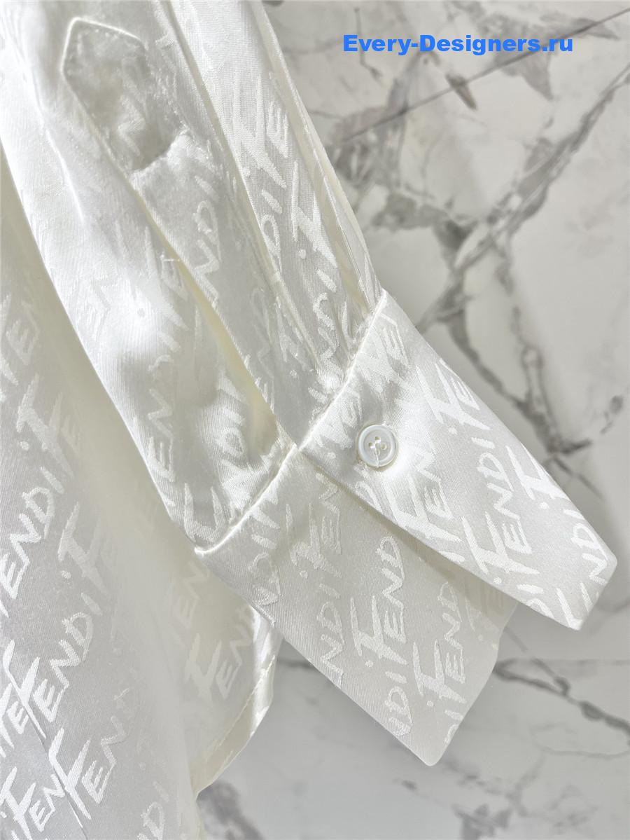 F**di logo print silk shirt set