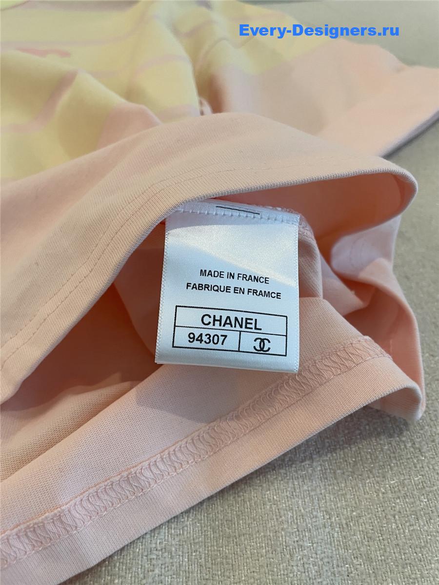 Ch**el cc logo striped cotton top