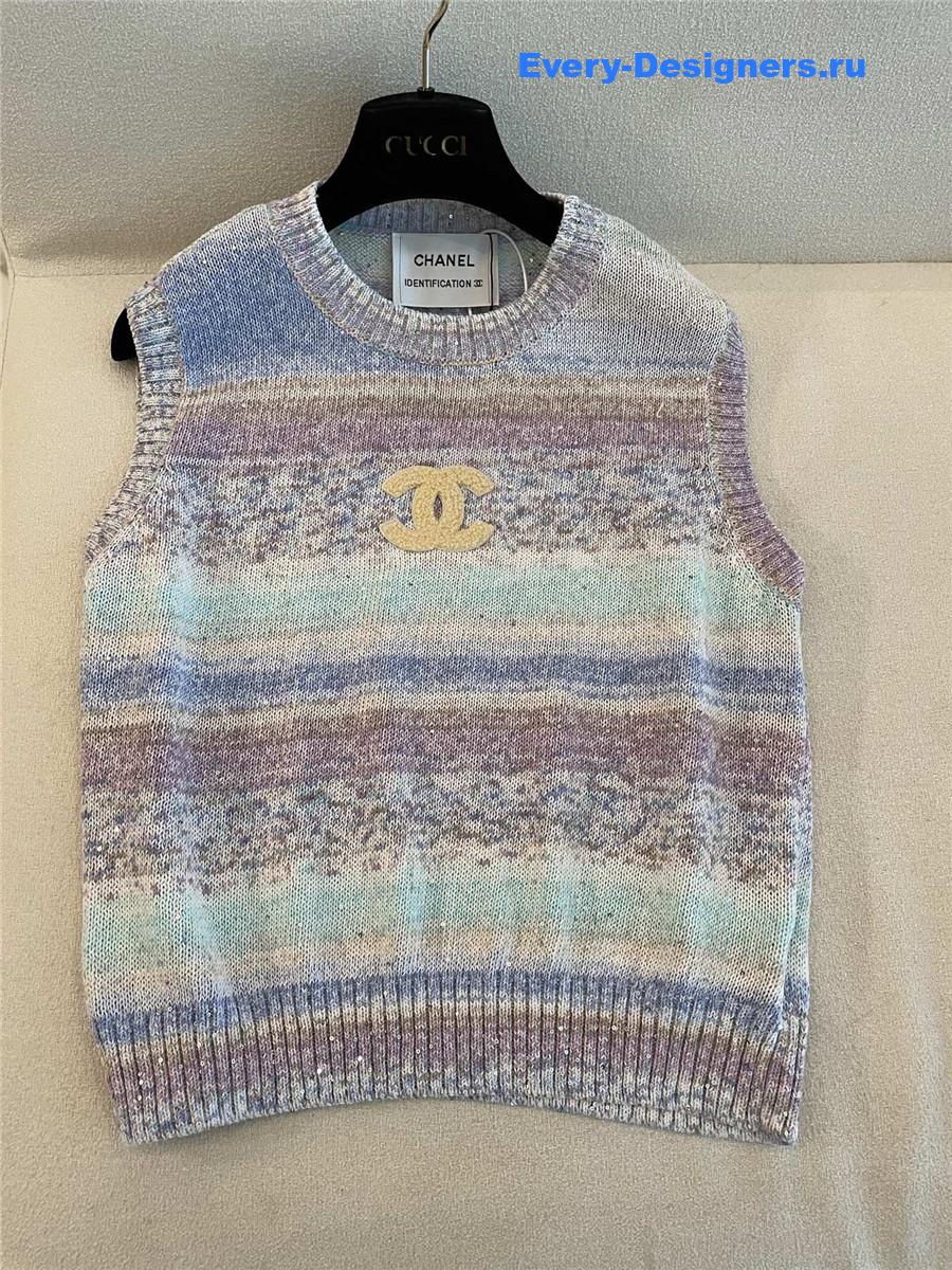 Ch**el rainbow sequin vest