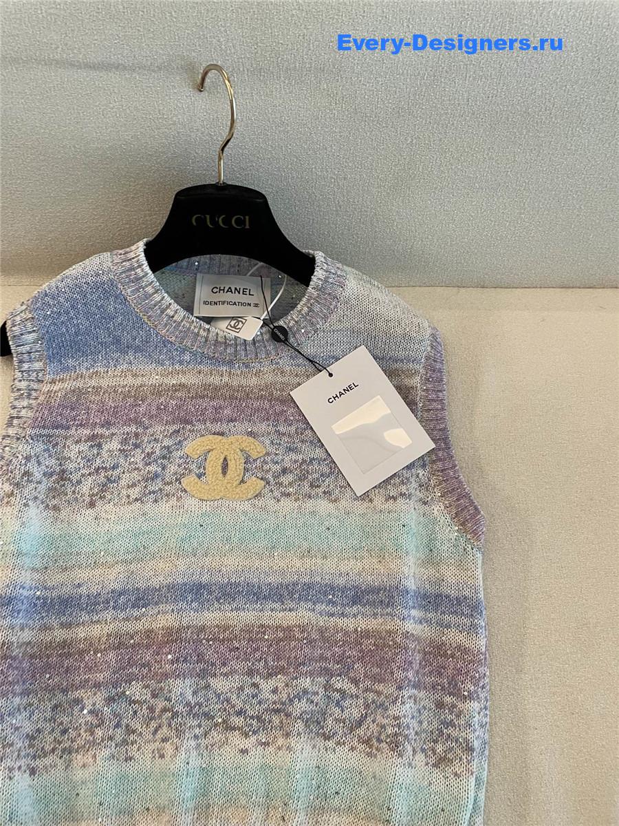 Ch**el rainbow sequin vest