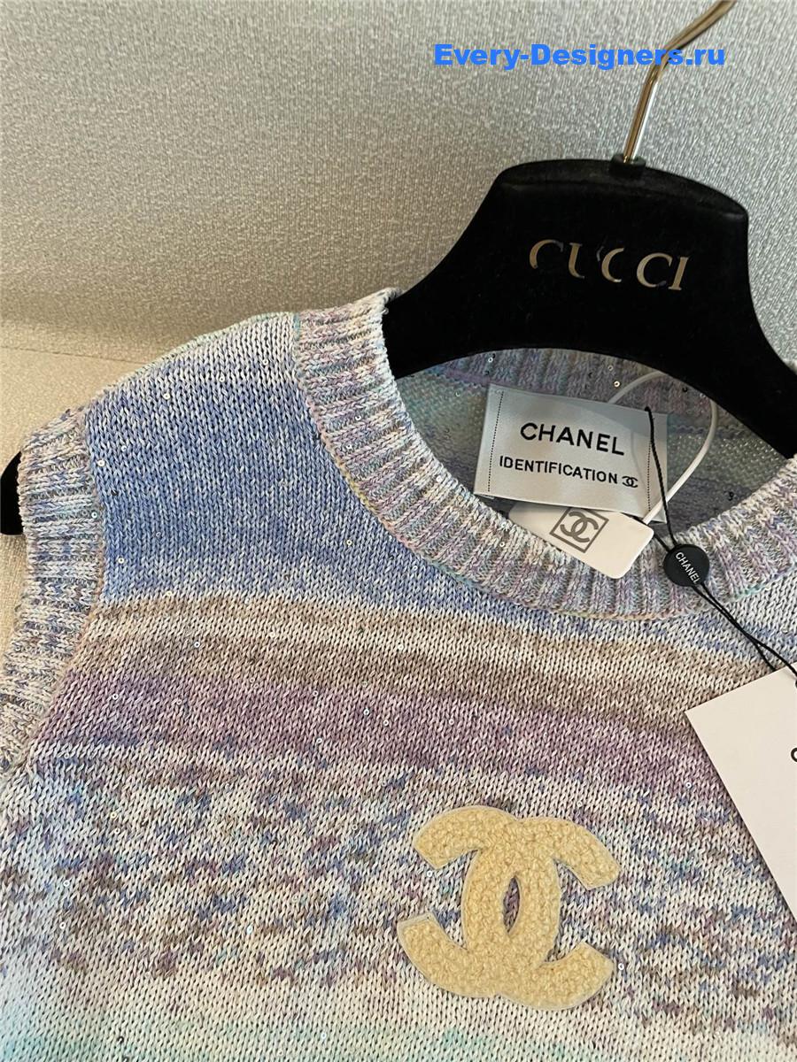 Ch**el rainbow sequin vest