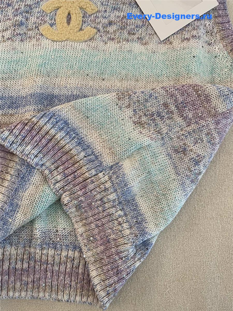 Ch**el rainbow sequin vest