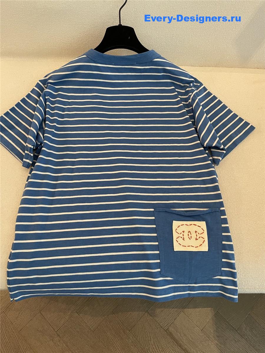 Ch**el cc logo striped top