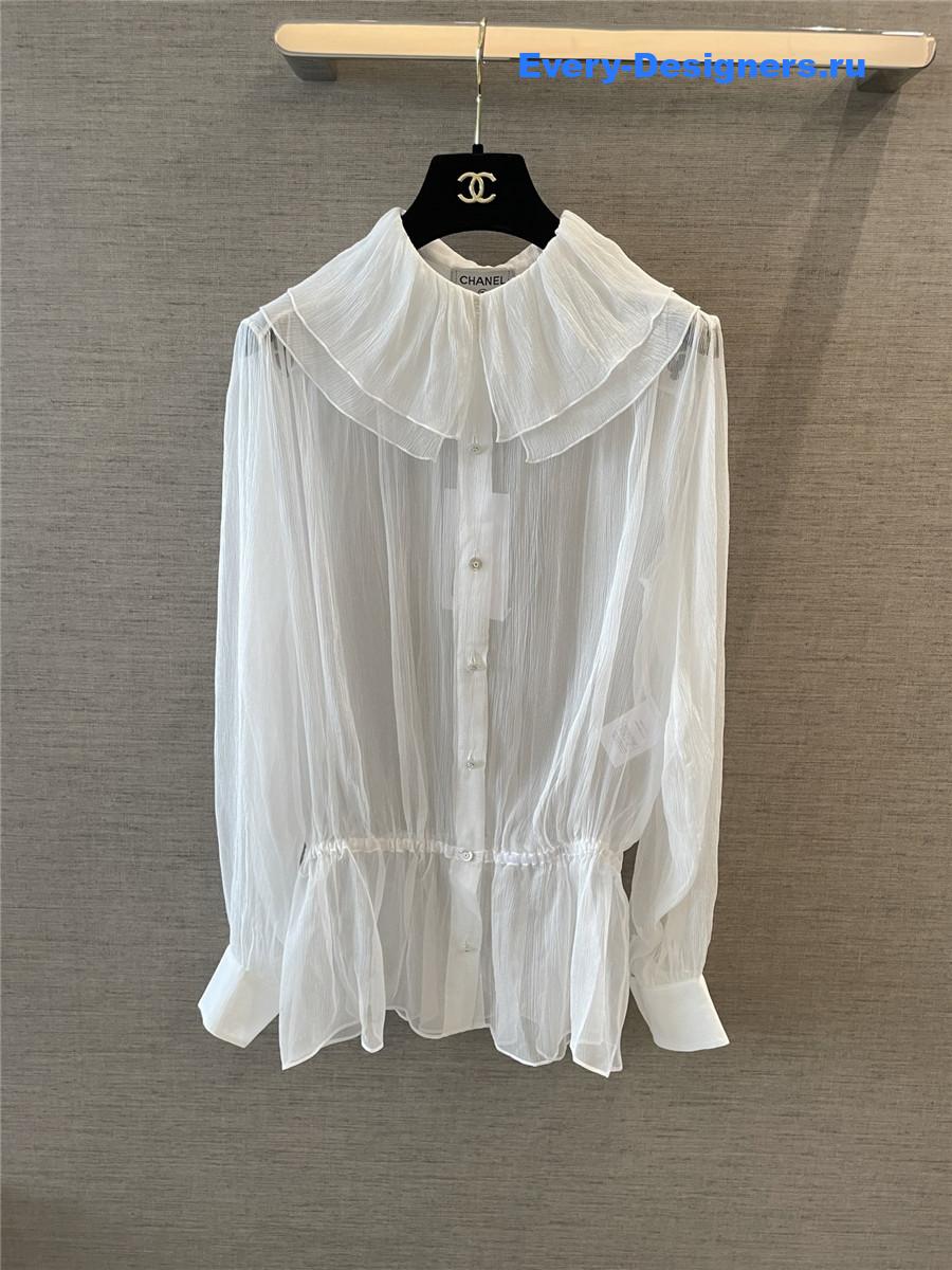 Ch**el silk muslin white blouse