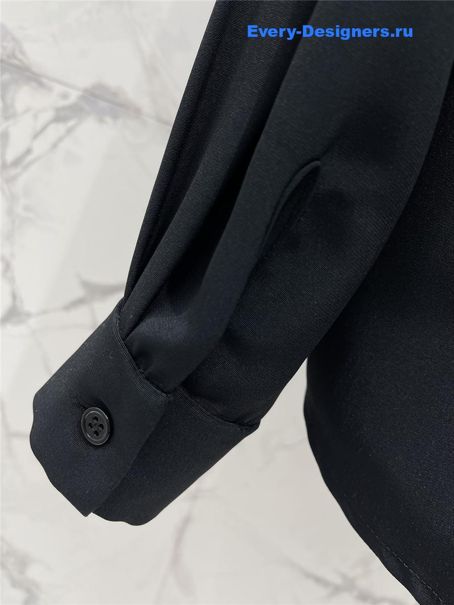 Balmain Black Silk Satin Shirt