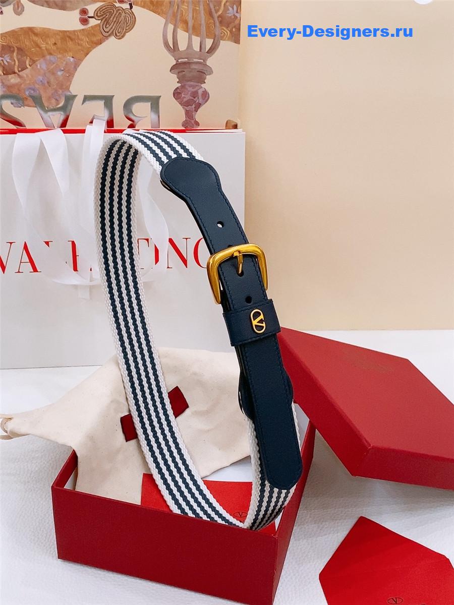 Va1e*ntin0 vlogo nano stripe belt