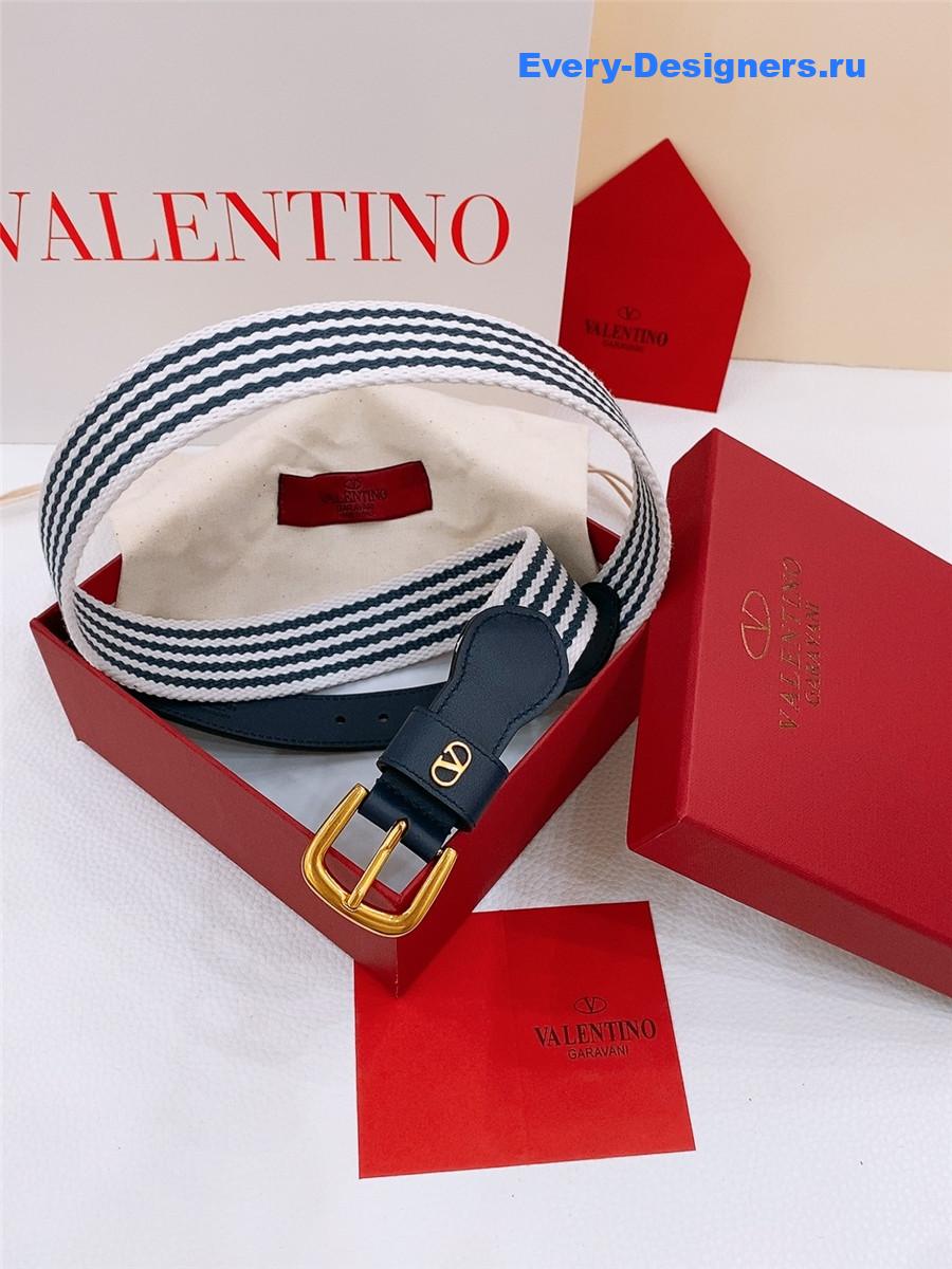 Va1e*ntin0 vlogo nano stripe belt
