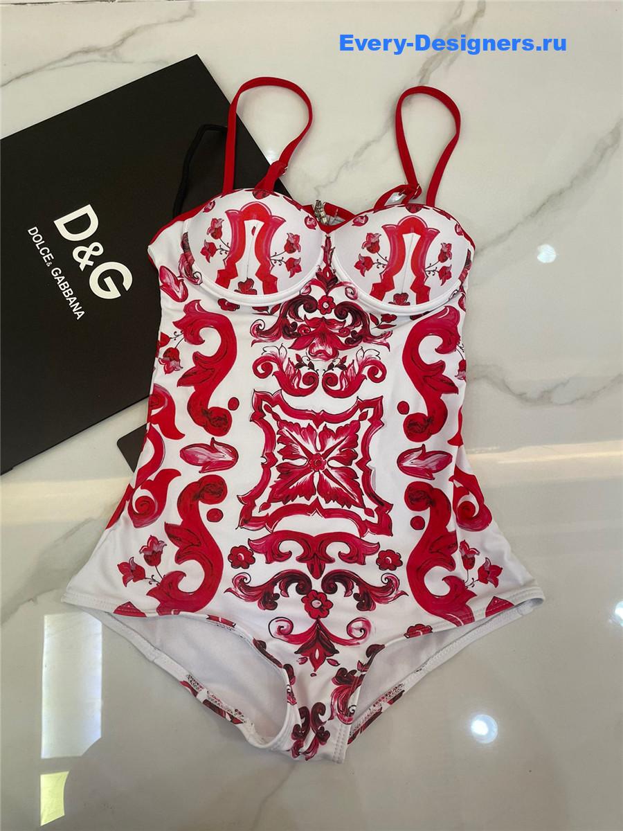 Dolce & Gabbana Maiolica-print One-Piece Swimsuit