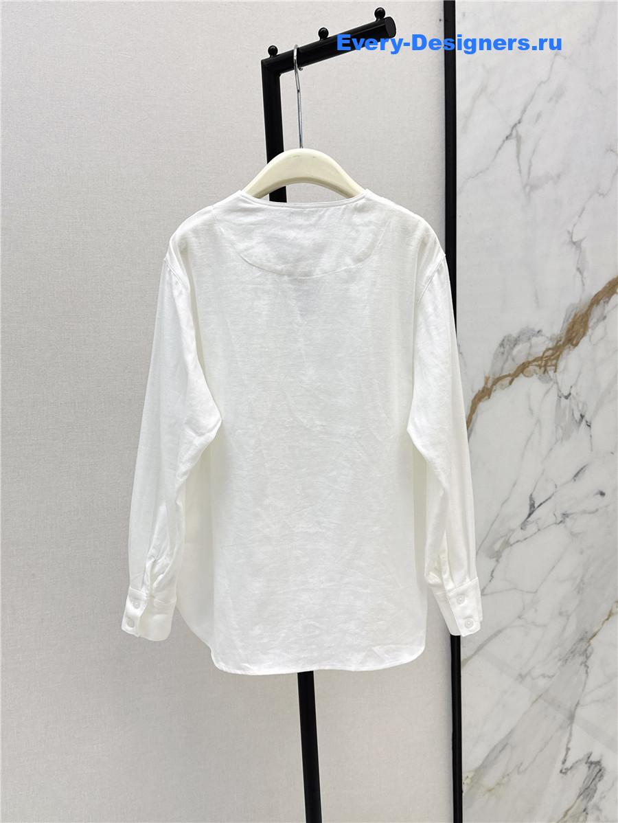 BC White Embroidered Linen Top