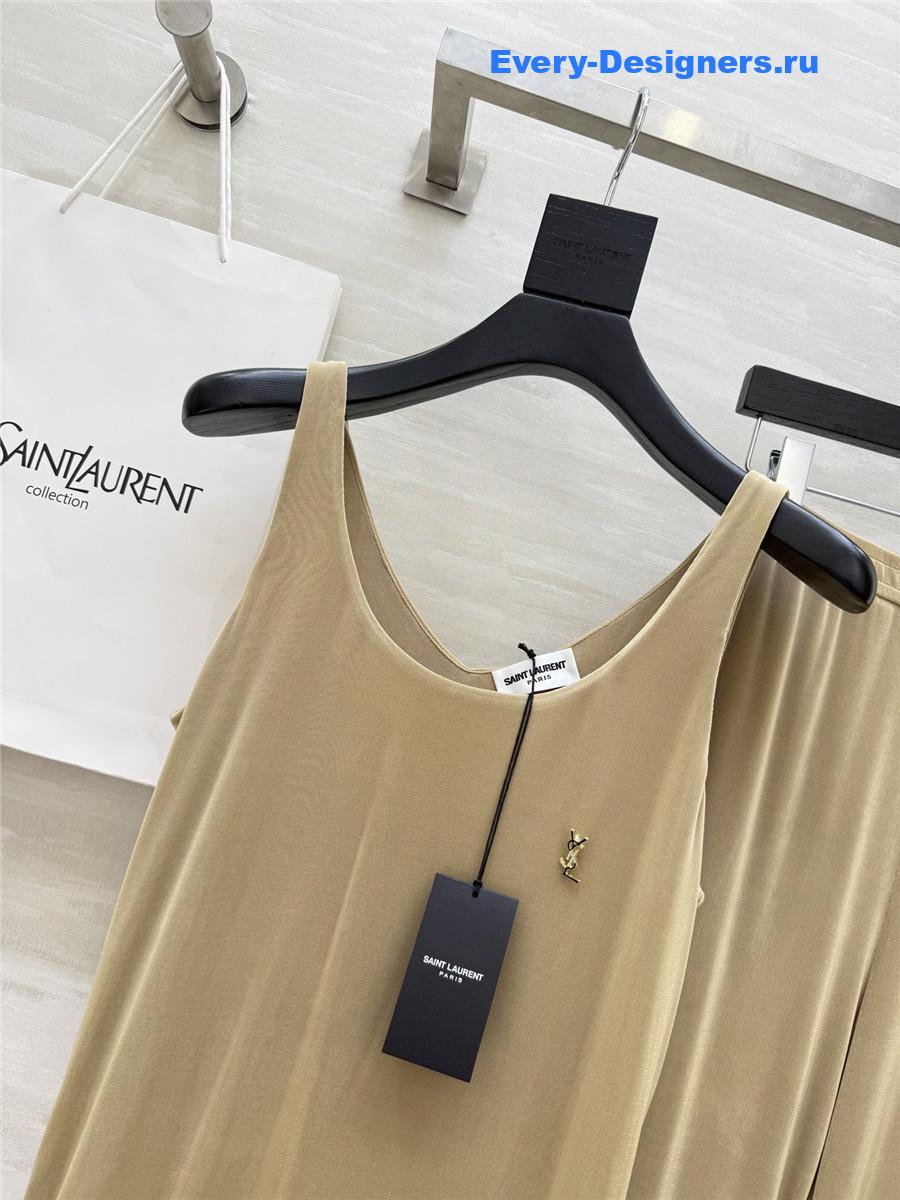 Sa1nt Lau*nt beige vest trouser suit