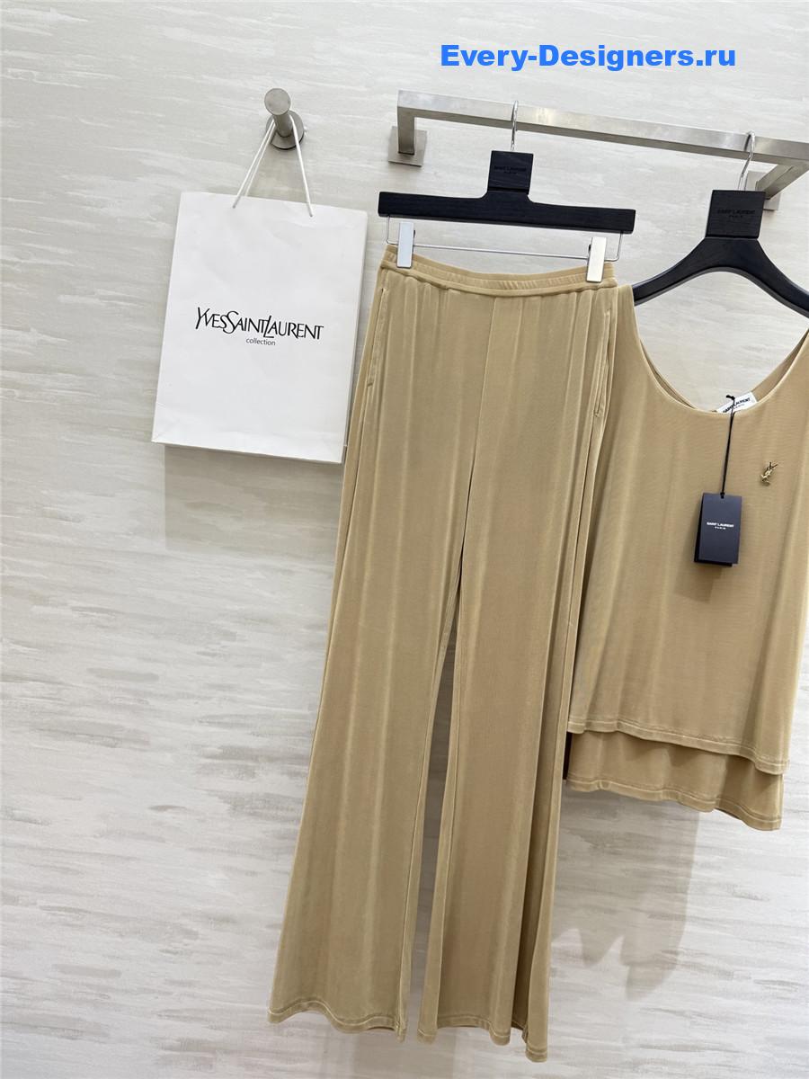 Sa1nt Lau*nt beige vest trouser suit