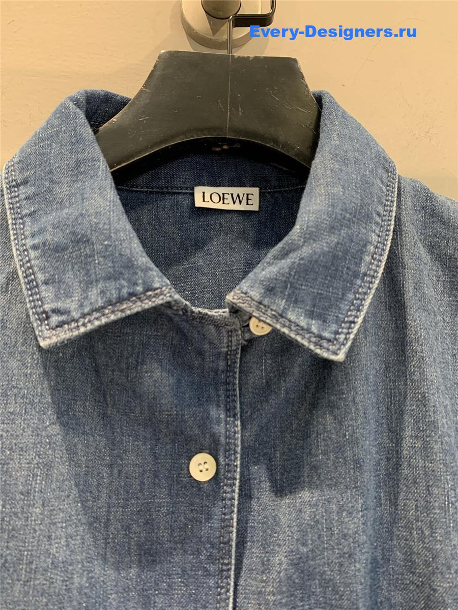 L0ew* anagram-patch blue shirt