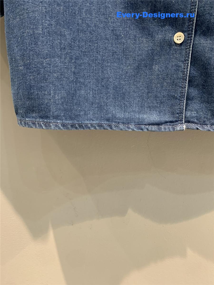 L0ew* anagram-patch blue shirt