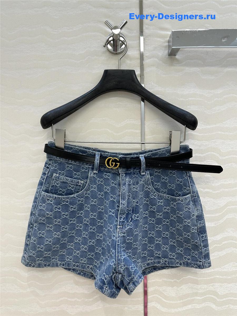 Gvc*1 gg jacquard denim shorts