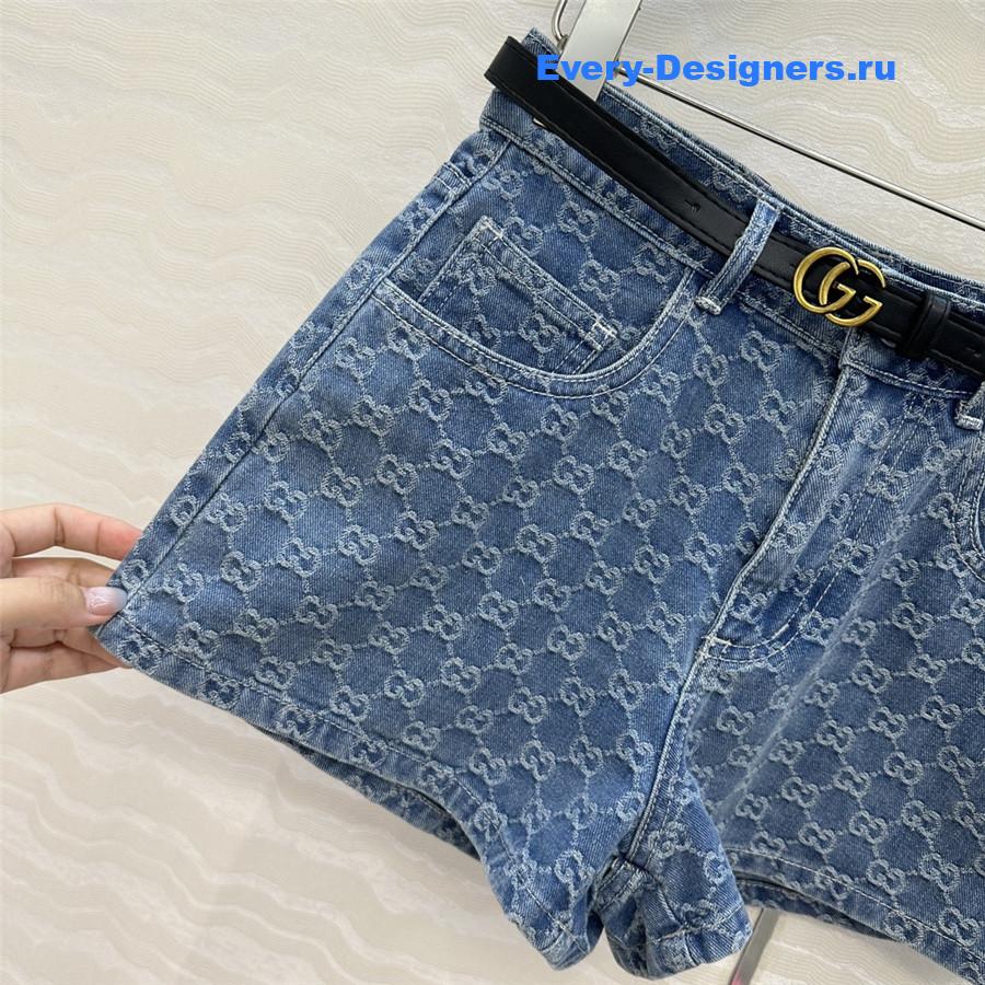 Gvc*1 gg jacquard denim shorts
