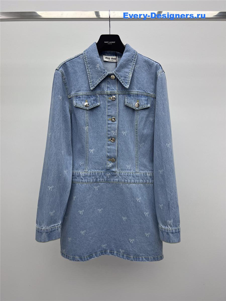 Miu Miu Bow Denim Dress