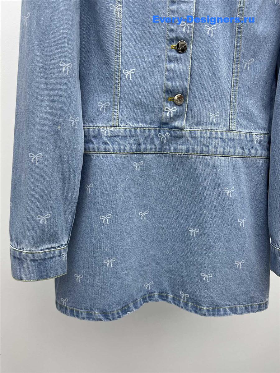 Miu Miu Bow Denim Dress