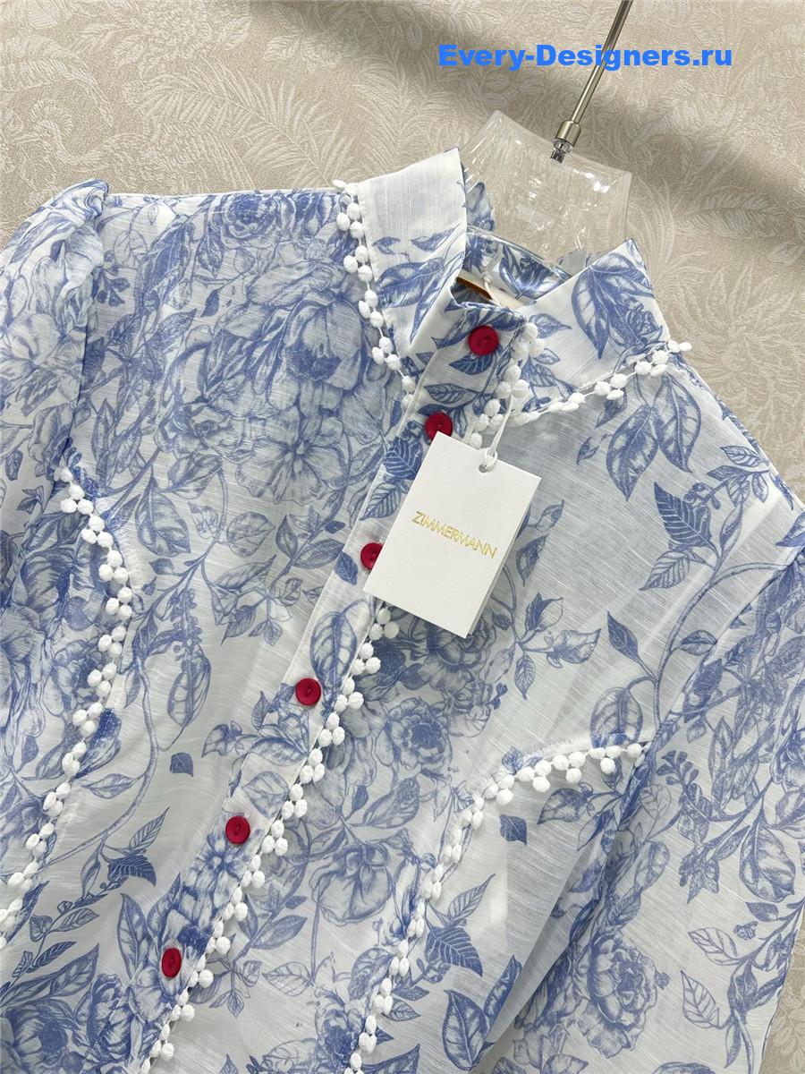 Zimmer Blue Floral Porcelain Dress