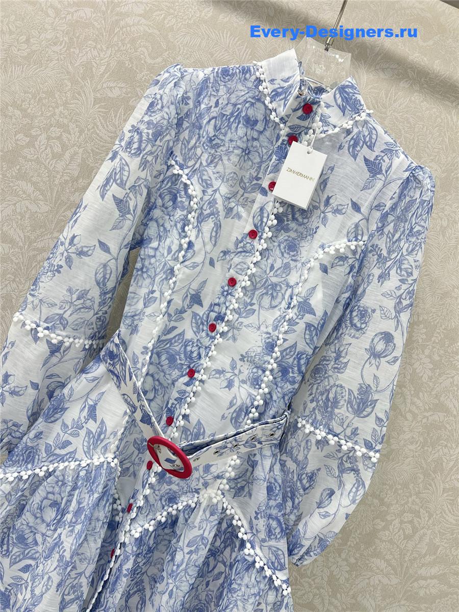 Zimmer Blue Floral Porcelain Dress