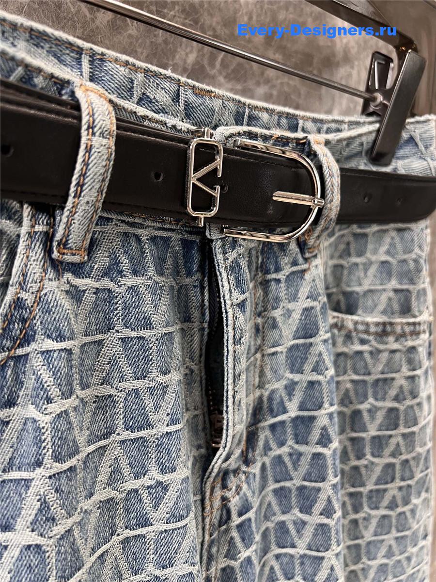 Va1e*ntin0 jacquard denim jeans