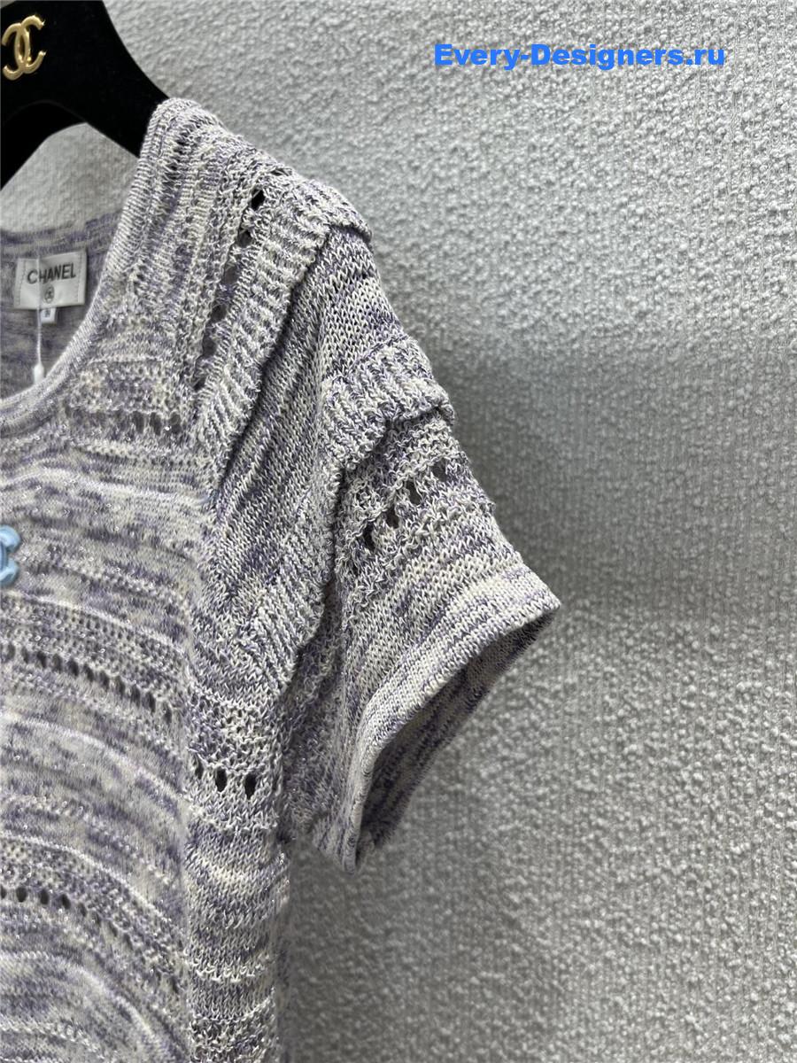 Ch**el gray striped knit top