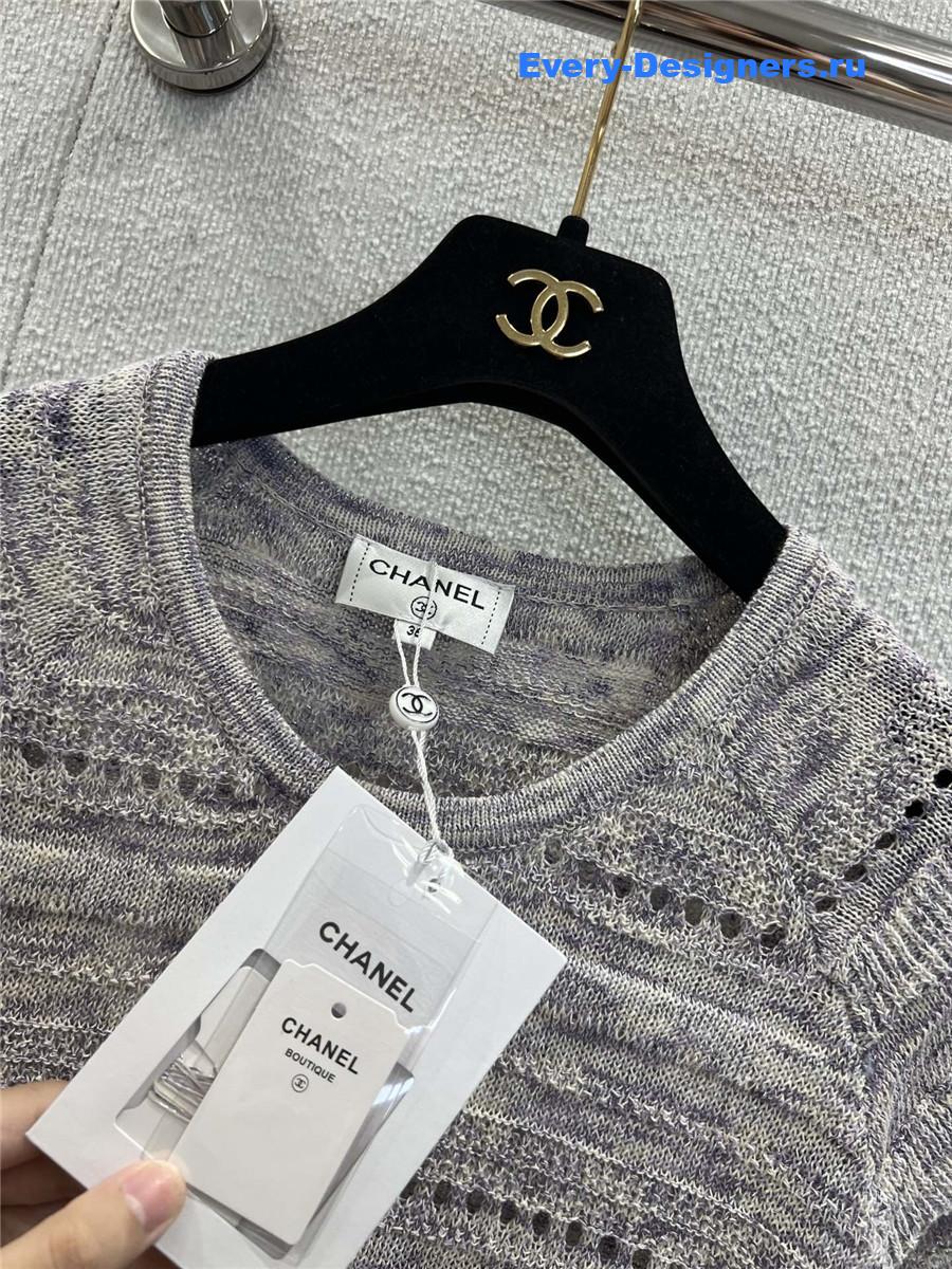 Ch**el gray striped knit top