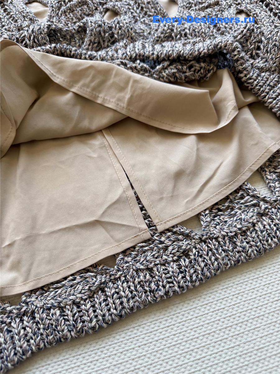 Ch**el grey hollow knit skirt
