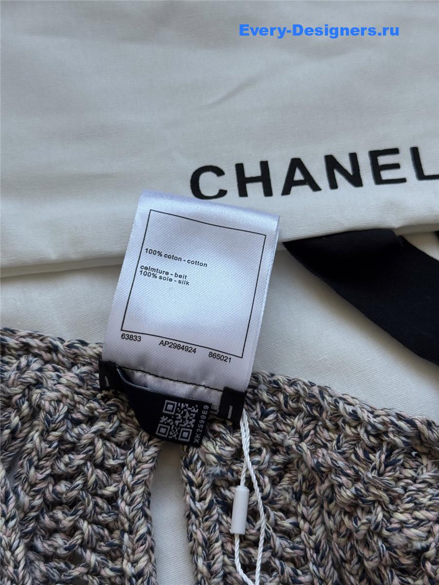 Ch**el grey hollow knit skirt