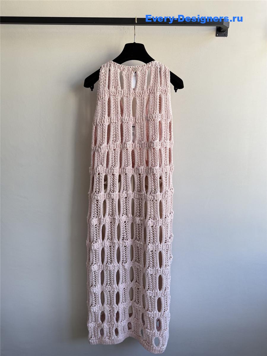 Ch**el pink hollow knit skirt