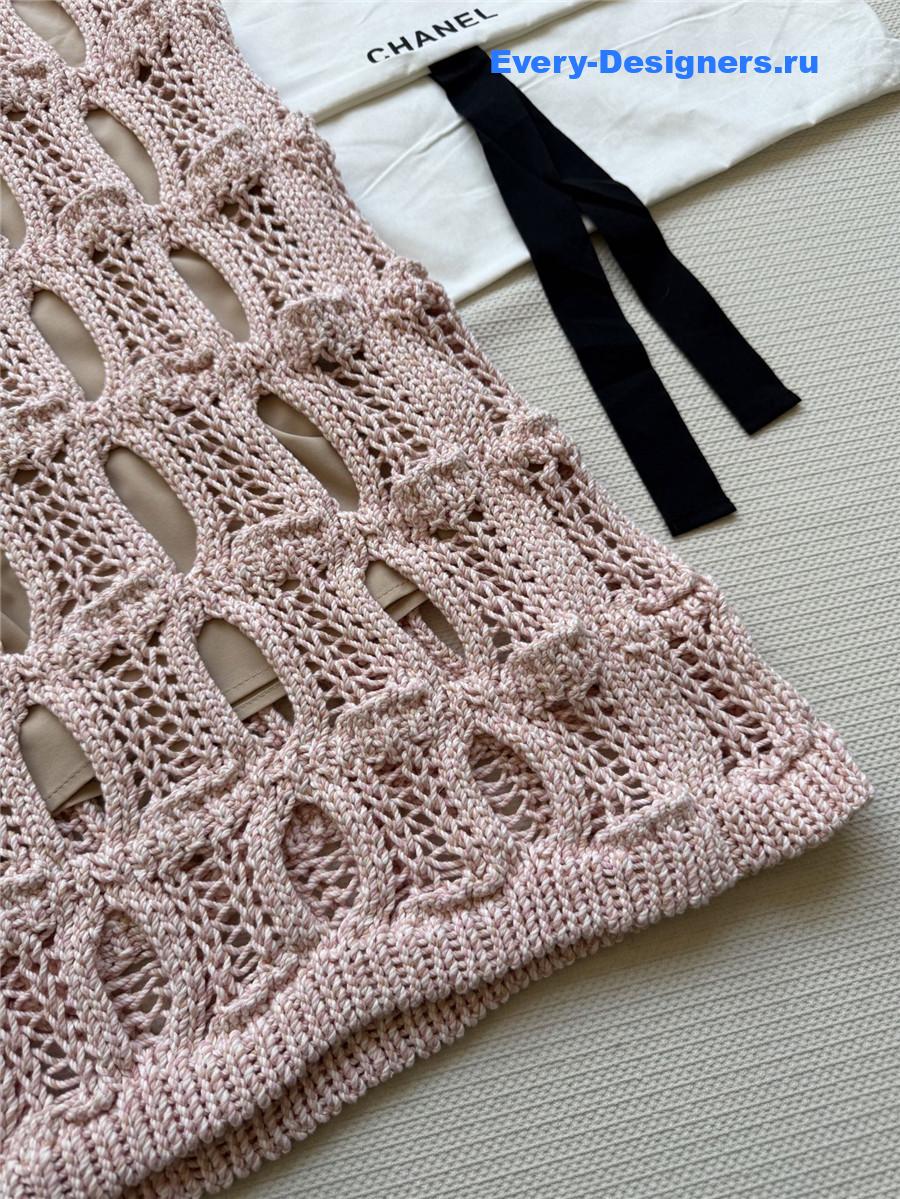 Ch**el pink hollow knit skirt
