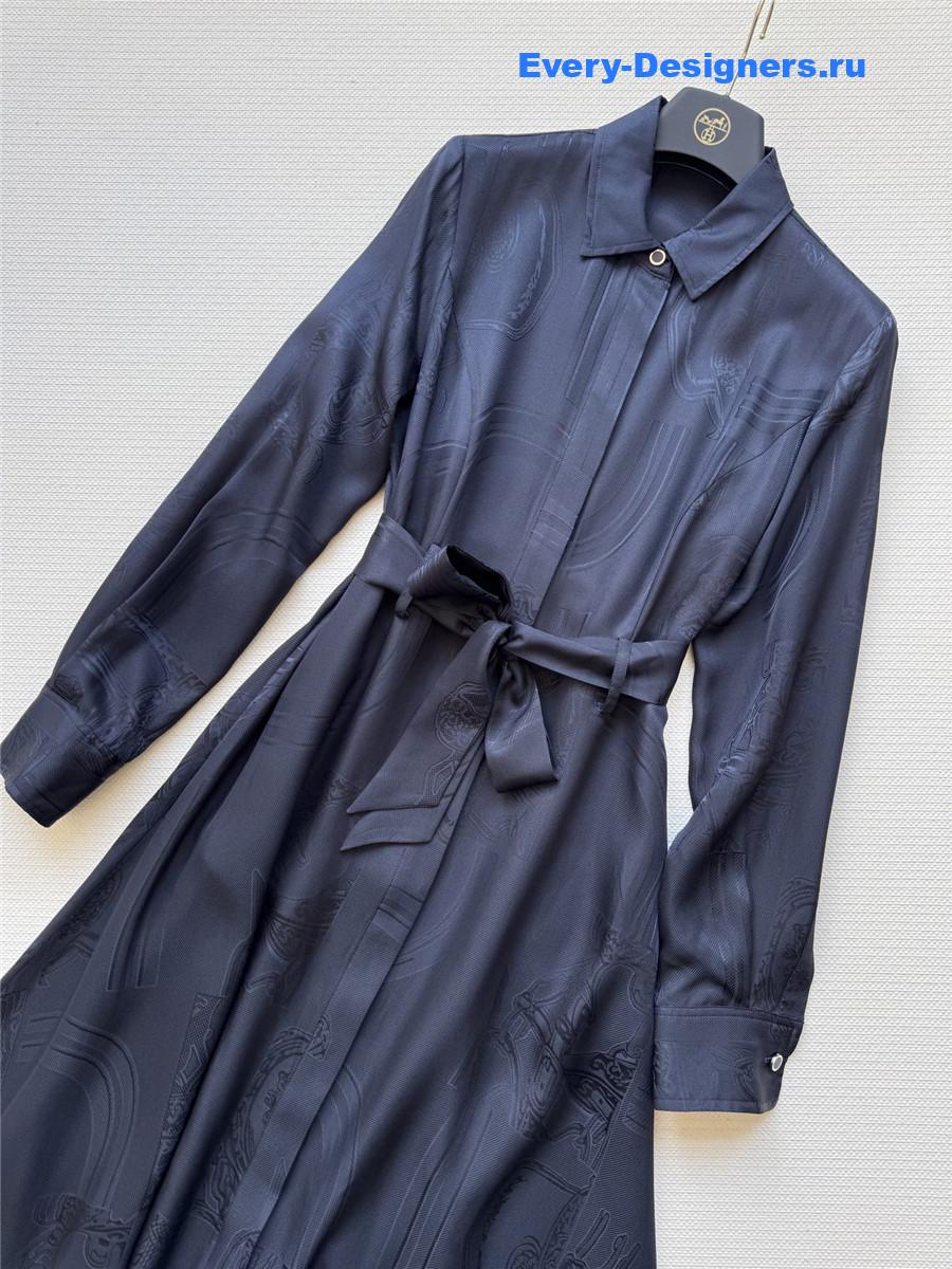 F**di navy silk midi dress