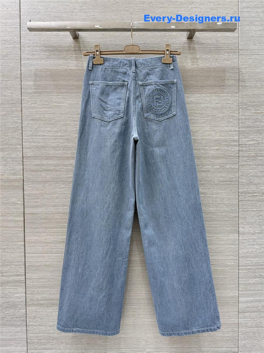 F**di ff embossed straight-leg jeans