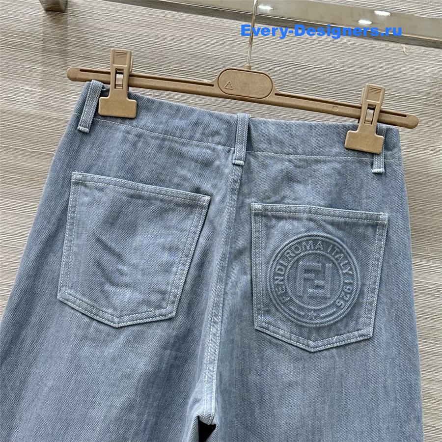 F**di ff embossed straight-leg jeans