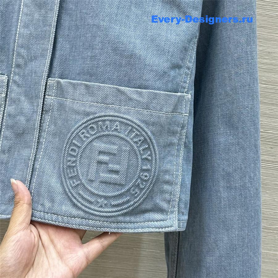 F**di ff embossed denim jacket
