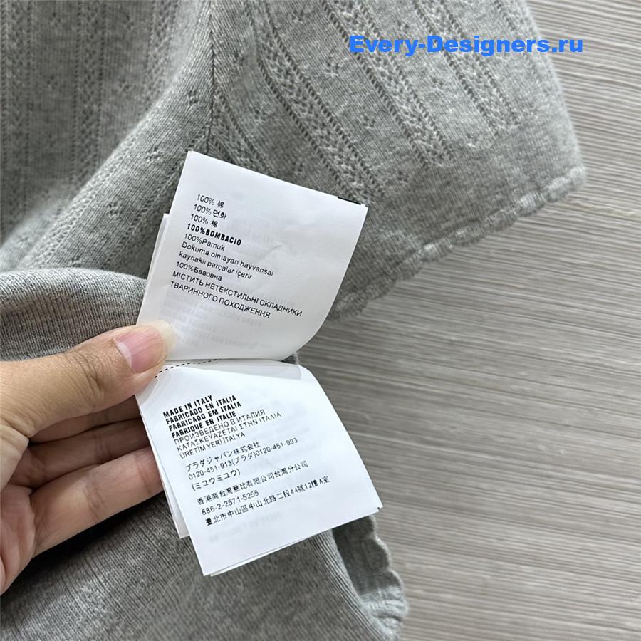 Miu Miu Grey Logo T-Shirt