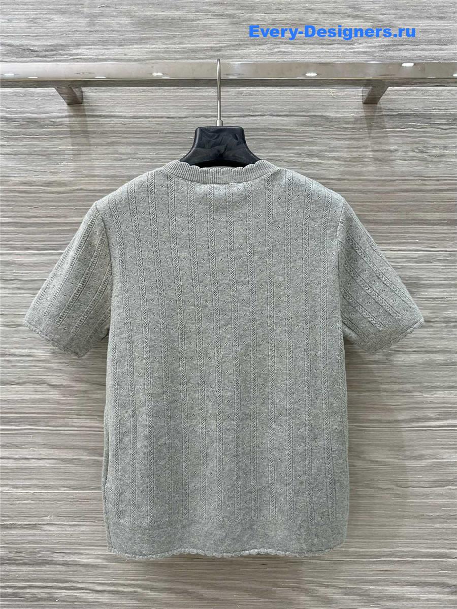 Miu Miu Grey Logo T-Shirt