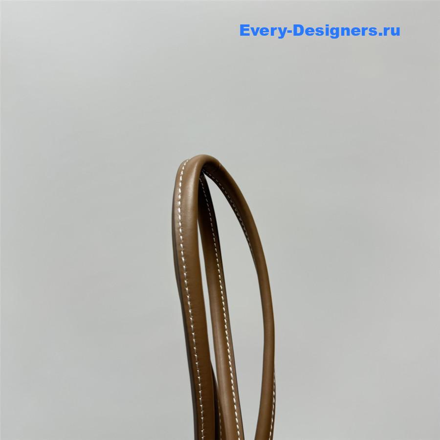 Miu Miu Ivy Brown White Striped Tote Bag