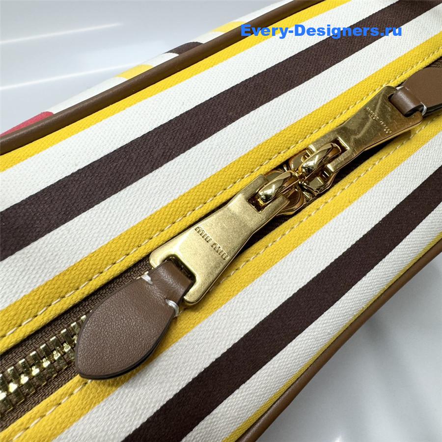 Miu Miu Beau Canvas and Leather Bag