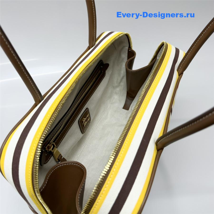 Miu Miu Beau Canvas and Leather Bag