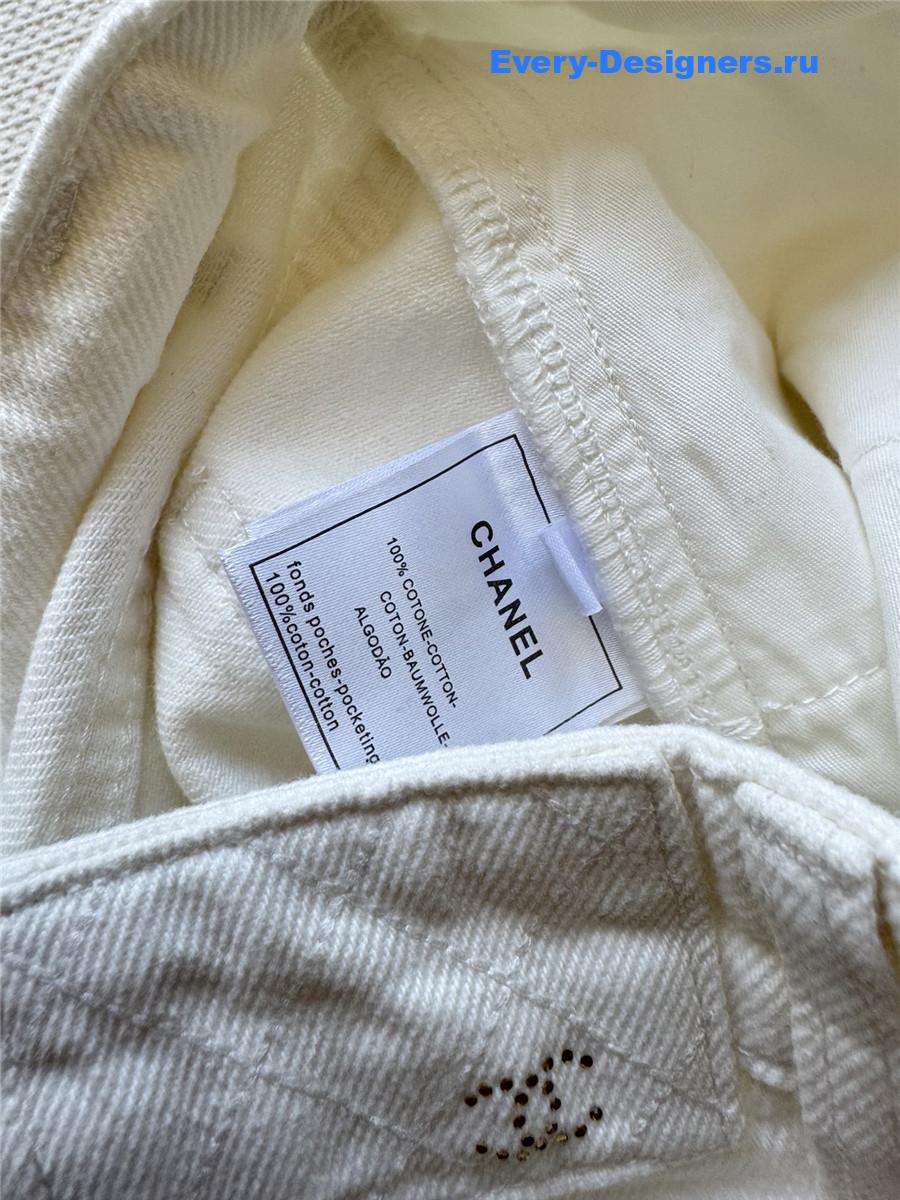 Ch**el cc logo wide-leg jeans