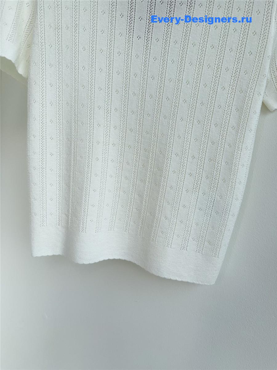Miu Miu White Short-Sleeve Top
