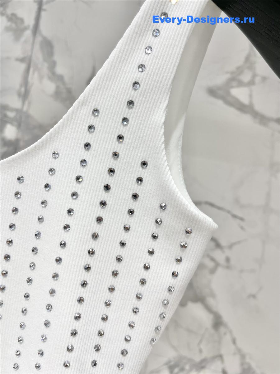 Sa1nt Lau*nt crystal-embellished bodysuit